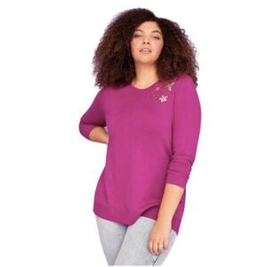Lane Bryant Sparkly Star Embellished Sweater – Size 22/24 – EUC